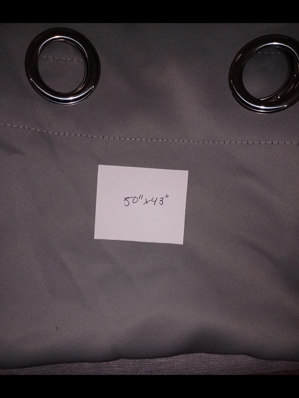 Grommet Top Light Gray Curtain Panel with Silver Eyelets